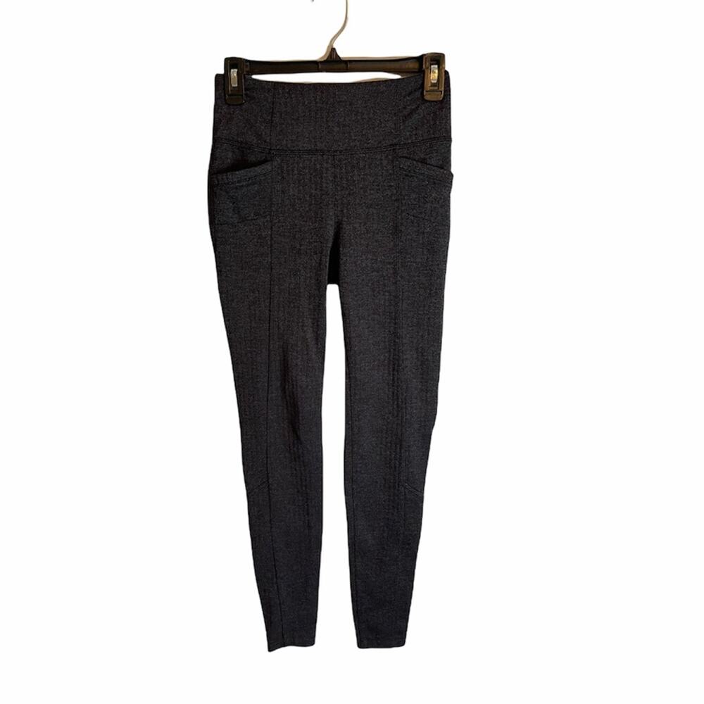 Athleta Herringbone High Waist Leggings Dark Blue Color Size Small